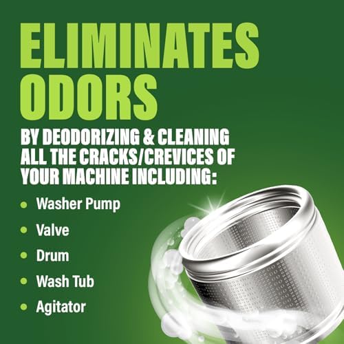 Green Gobbler Premium Washing Machine Cleaner & Deodorizer Tablets with Pipe, Drain & Hose Clean Technology | Front & Top Load Washers | 28 Count - Image 2