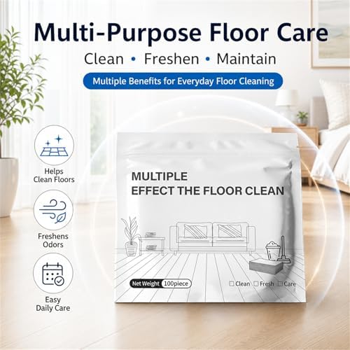 Floor Cleaning Tablets, 100 Piece Floor Cleaning Sheets Dissolvable for Mopping, Multiple Effect the Floor Clean, Multi-surface Solution for Tile, Laminate, Vinyl Planks (100 Piece) - Image 2