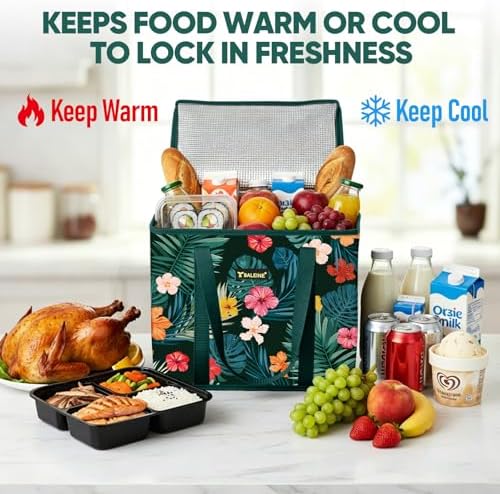 BALEINE 3PK Insulated Reusable Grocery Bag, Heavy Duty Shopping Tote - Image 4