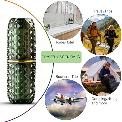 Travel Toothbrush and Toothpaste Case: 2 in 1 Toothbrush Travel Case with Rinse Cups, Dustproof Toothbrush Holder for Traveling, Camping, School Dorm, Office, Gym, Business Trip - Image 5
