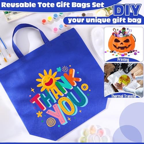 Windyun Reusable Grocery Bags Large Non Woven Shopping Bags with Handles Foldable Portable Tote, 16x6x12 Inch - Image 6