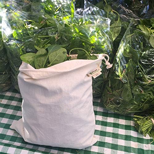 Simple Ecology Reusable Grocery Shopping 8 Bag Gift or Starter Set, Washable, Durable, Organic Cotton, Natural with Red - Image 5