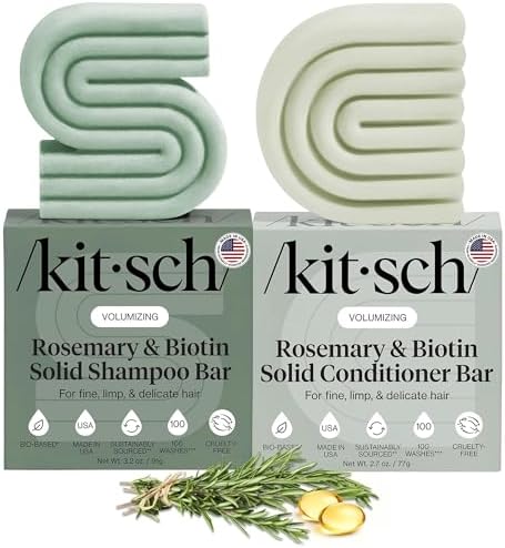 Kitsch Rosemary & Biotin Shampoo and Conditioner Set for Hair Growth by Kitsch