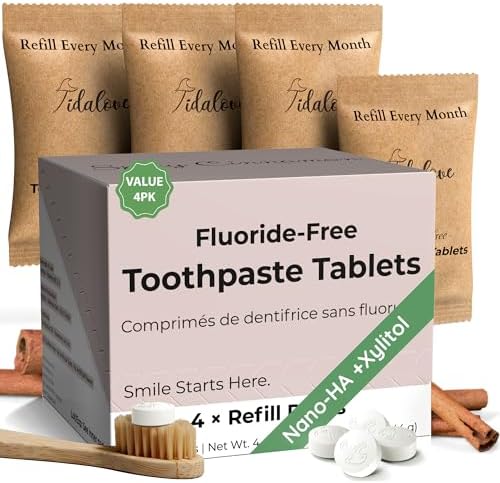 Cinnamon Fluoride-Free Toothpaste Tablets, 248 ct nHAp by Tidalove