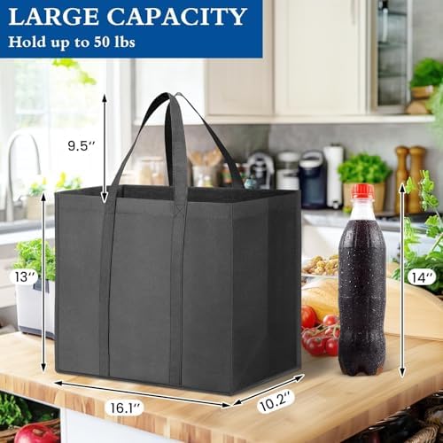 Reusable Grocery Shopping Bags 10 Pack Large Foldable Tote Bags Bulk - Image 4