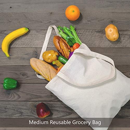 TOPDesign 24-Pack Economical 16"x15" Cotton Tote Bags, Lightweight Medium Reusable Grocery Shopping Cloth Bags, Suitable for DIY, Advertising, Promotion, Gift, Activity - Image 4