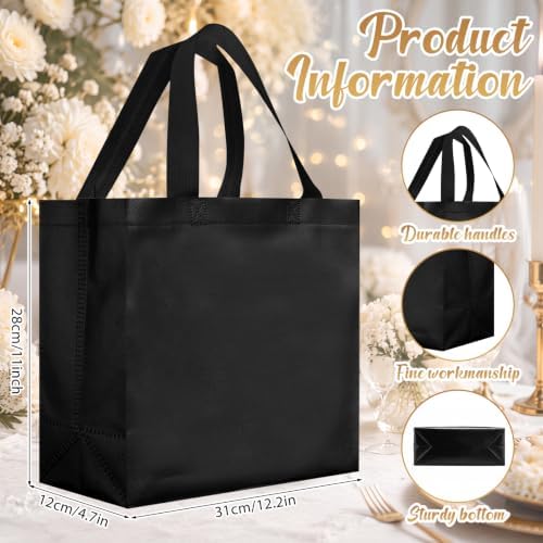 Eccliy 80 Pcs Reusable Gift Bags, Large, Black White - Image 4