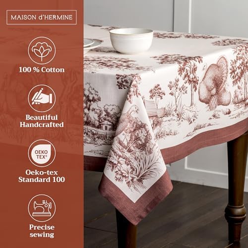 Maison d' Hermine Table Cloth Rectangle Table Reusable 100% Cotton 70"x108" - Image 2