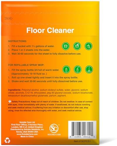 Dissolvable Floor Cleaner Sheets: Fresh Lime Scent, 30 Washes - Image 5