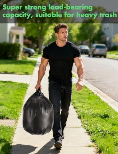 Compost Bags 13 Gallon, 50 Count Biodegradable Compostable Tall Kitchen Can Liners, Thick Unscented Tear & Leak Proof Plant-Based Garbage Bags for Food Waste, Bathroom & Garden, Black - Image 7