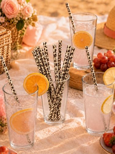 10 Pcs Reusable Leopard Straws Drinking Straw with Cleaning Brush - Image 6