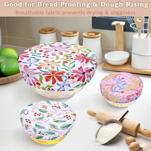 5Pcs Reusable Beeswax Elastic Bowl Covers for Bread Proofing and Food Cover - Image 4