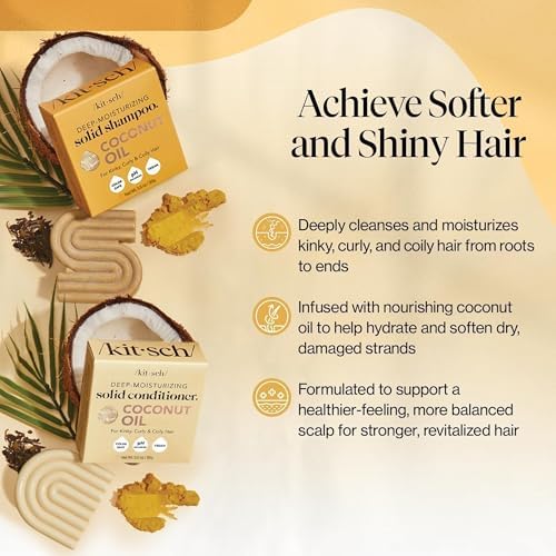 Kitsch Coconut Oil Shampoo and Conditioner Set – Made in USA, 2 pcs - Image 2
