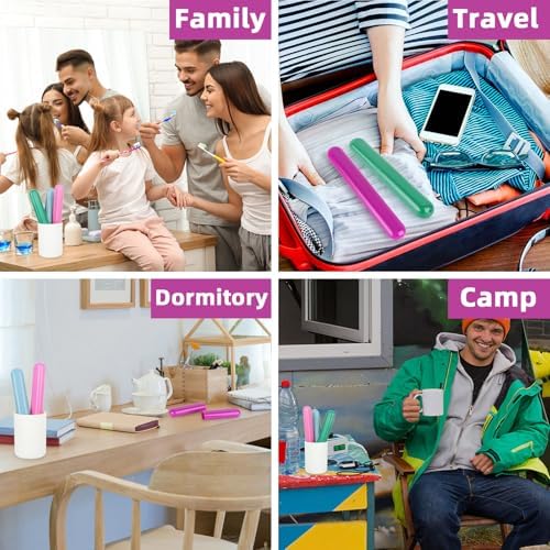 Hooqict 4 Pack Travel Toothbrush Case Portable Travel Toothbrush Holder Plastic Toothbrush Container Protector Cover for Traveling, Camping, Home, School, Business - Image 3