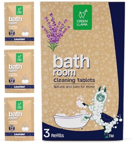 Green Llama Bathroom Refill 3-Pack - Certified Compostable Packaging, Natural Cleaning Solution for Bathrooms - Eco-Friendly and Sustainable by GreenLlama