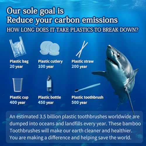 Bamboo Toothbrushes Medium Bristles 4 Pack - BPA Free Medium Bristles Natural Toothbrushes for Adults - Eco-Friendly, Wood Toothbrush - Image 6