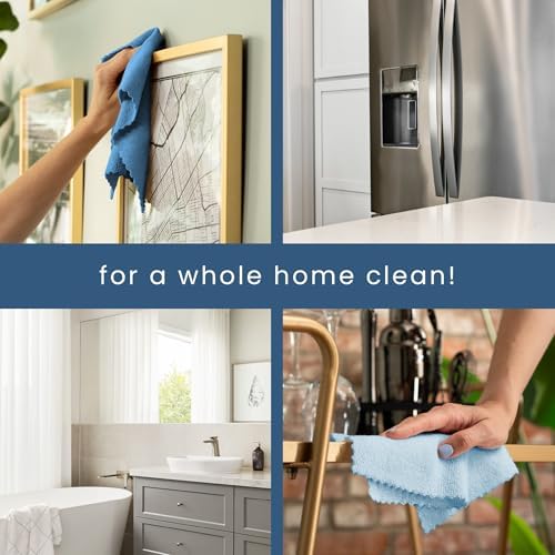 S&T INC. Microfiber Cleaning Cloth, 50 Pack, 11.8" x 11.8", Blue - Image 6