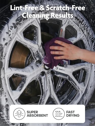 Fantasticlean Microfiber Cleaning Cloth Roll-75 Sheets, 12"x12"(DeepPurple) - Image 5