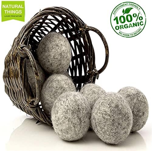 NATURAL THINGS Alpaca Wool Dryer Balls, Fabric Softener Balls, Anti Static, Reduce Energy Cost & Drying Time, Pack of 6 Made from All-Natural New Zealand Wool, Reusable, 100% Organic (XXXL) - Image 2