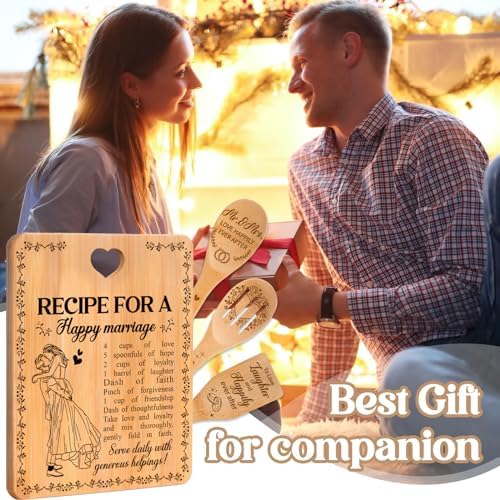 Bridal Shower Gifts, Wedding Gifts - Happy Marriage Cutting Board Set - Image 3