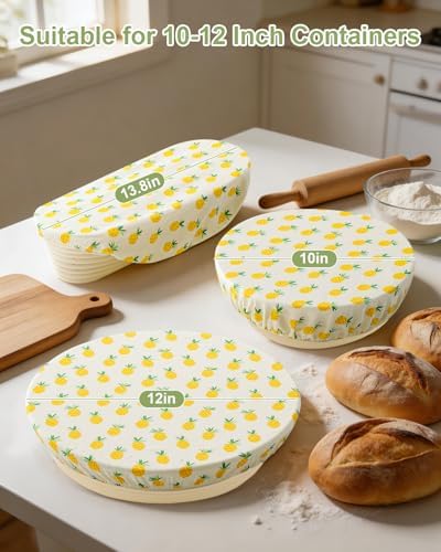 3 Pcs 12 Inch Sourdough Bread Cover, Reusable, Elastic Rim Washable - Image 4