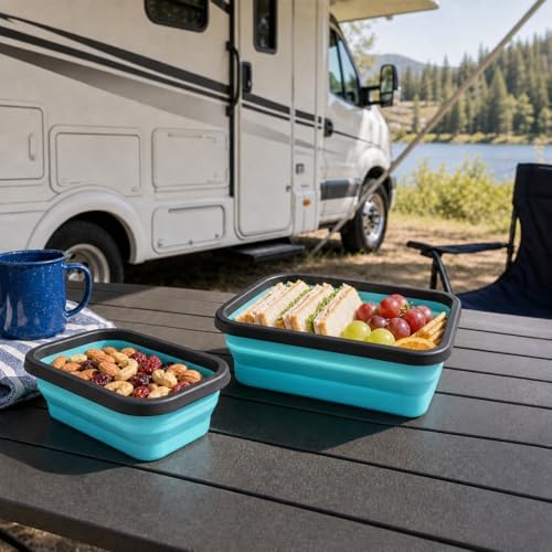 Guyuyii 4 Pack Space-Saving Collapsible Food Storage Containers with Lids - Image 6