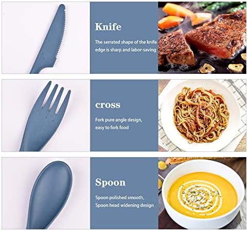 4 Sets Travel Utensils with Case, Reusable Cutlery Set for Lunch Box - Image 5