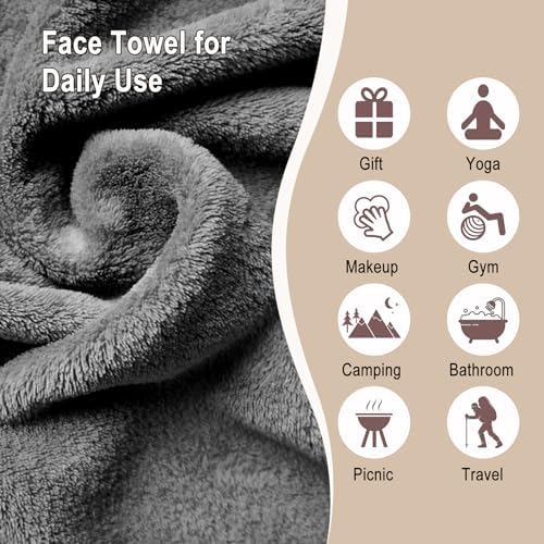 KODAMO Makeup Remover Cloth, 6 inch x 6 inch Reusable Makeup Remover Towels with Laundry Bag, Microfiber Makeup Removal Face Wash Cloths with Just Water, 12 Pack, Grey - Image 4