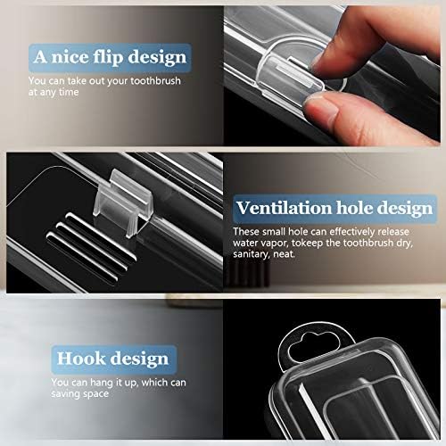 Patelai 2 Pack Toothbrush Case Container for Travel, Clear Portable Holder - Image 3