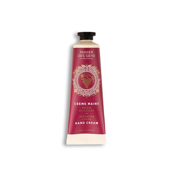 Panier des Sens - Small Hand Cream for Dry Cracked Hands – Grape Mini Hand Lotion for Dry Skin - With Shea Butter and Grape Seed Oil - Hand Care 97% Natural Ingredients - Travel Size 1 floz