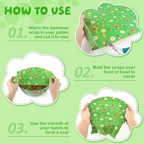 Beeswax Food Wraps,13x39 Inch Honeycomb Bread Wrap Eco-Friendly Reusable Bread Storage Bags Kitchen Food Storage Organic Beeswax Plastic Wrap - Image 3