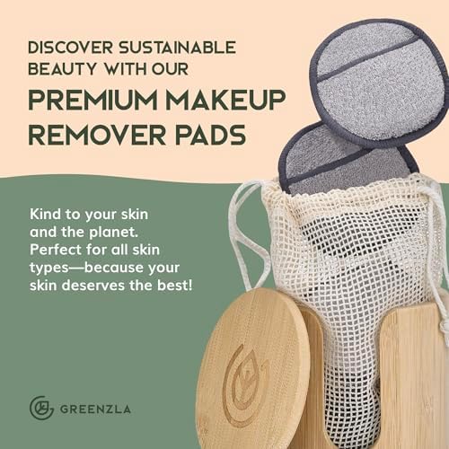 GREENZLA Reusable Makeup Remover Pads | 12 Pack | Bamboo Charcoal - Image 7