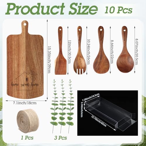 Patelai 10 Pcs Housewarming Gifts New Home, First Home Apartment for New Homeowners Couple Women Men, Apartment Closing Gift for Clients, Wooden Cutting Boards Set - Image 2