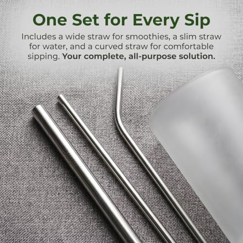 9 Pcs Portable Utensils Set Metal Straws Travel Cutlery Case Fork Spoon - Image 6