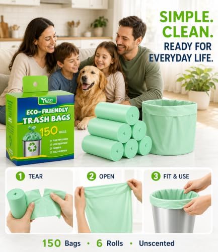 1.2 Gallon Small Trash Bags Mini Garbage Bags - 150 Count Unscented - Image 3