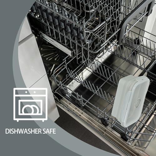 Plus 6PCS Foldable Silicone Food Storage Containers for Kitchen Storage for Leftovers Fruits and Meal Prep Dishwasher Safe Microwave Safe Ideal for Home and Travel (grey, square) - Image 4