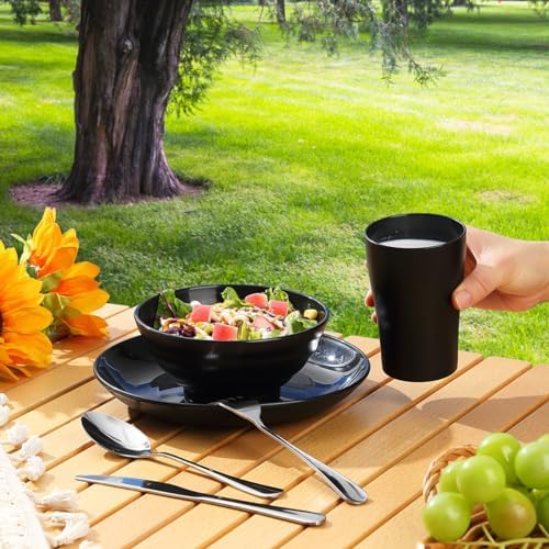 Kyraton Camping Utensils, Portable Travel Silverware Set with Reusable Light Weight Mug, Bowls and Plate, Stainless Steel Cutlery Set, Camping Mess Kit for 1 Person - Image 5