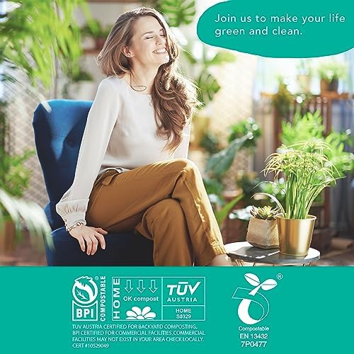 Compostable Trash Bags 13 Gallon, Drawstring Bin Bags, Heavy Duty Waste Bags, Extra Thick, Certified US BPI ASTM D6400, 49.2 Liter, 30 Counts - Image 6