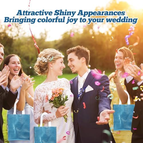 Eccliy 80 Pcs Reusable Gift Bags, Medium, Lake Blue - Image 6