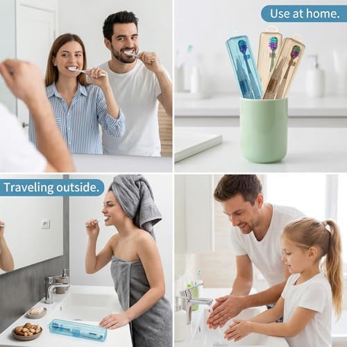 Molain 2Packs Toothbrush Travel Case, Portable Breathable Toothbrush Travel Holder Compact Plastic Case for Camping Gym Office Business Trips Vacation - Image 4