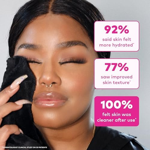 The Original MakeUp Eraser Mini PRO 5-pack, Erase All Makeup With Just Water, Including Waterproof Mascara, Eyeliner, Foundation, Lipstick, Sunscreen and More! Chic Black, 5ct - Image 5