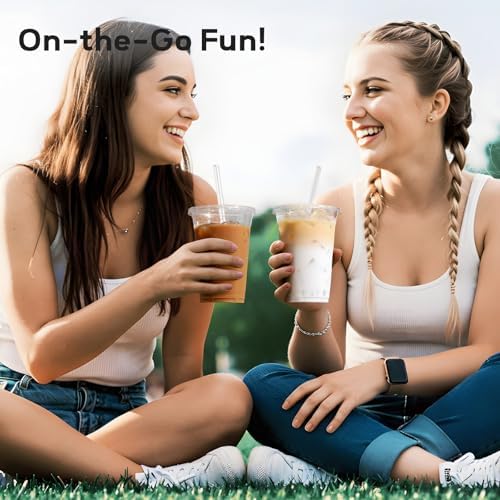 AOZITA 25 Pack - 16 oz Plastic Cups with Lids and Straws, Clear Iced Coffee Cups with Lids, Disposable Cups with Lids for Cold Drinks, Iced Tea, Milkshakes, Smoothies - Durable & BPA Free - Image 5
