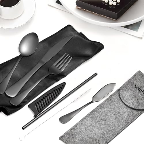 Camping Cutlery Set: Premium Portable Silverware Set with Case for Lunch Box, Travel, and Work Durable, Eco-Friendly, and Compact Utensils Including Fork, Spoon, and Knife for Adults on the Go - Image 4