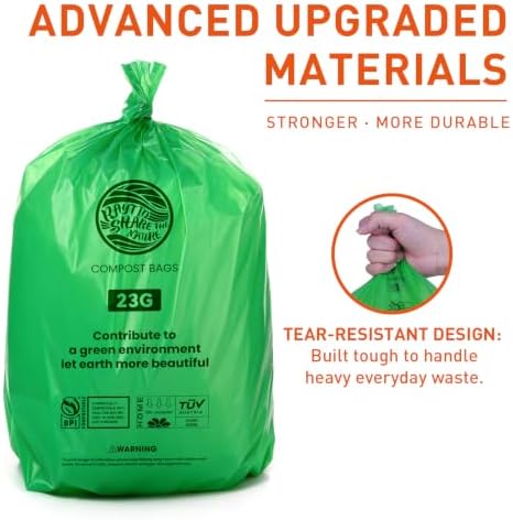 Compostable Trash Bags 23 gallon Large Garbage Bags,20 Count, Fits13-25 gallon trash can, Extra Strong and Durable,Compostable Lawn & Leaf Yard Waste bags,ASTM D6400,Bpi &OK compost HOME certified - Image 3