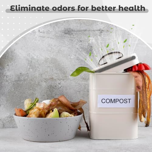 8 Pack Charcoal Filters for Compost Bucket 7.25 Inch, Activated Carbon Replacement Filter Round Compost Bin Filter for Countertop Bin, Odor Control Activated Charcoal Filters - Image 4