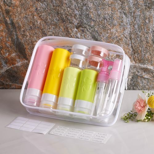 INSFIT 23 Pack Travel Bottles for Toiletries, TSA Approved Silicone Travel Size Toiletries with Toiletry Bag, BPA Free Leak Proof Refillable Travel Essentials for Liquids Shampoo Conditioner Lotion - Image 7