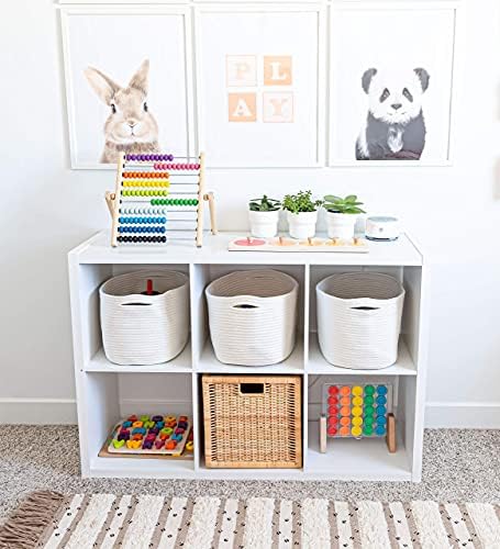 OrganiHaus Cotton Rope Baskets for Shelves, Set of 3, 15x9x10 - Image 4