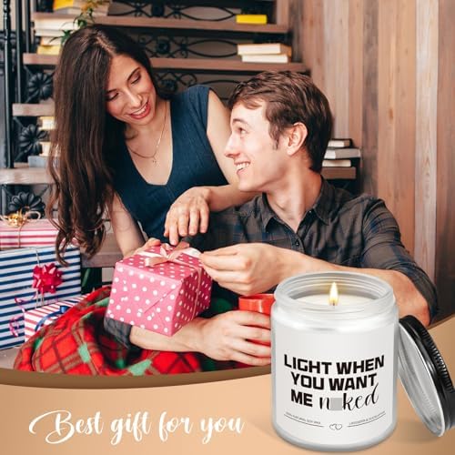 Gifts for Boyfriend Husband Him Men Couples Anniversary- Funny Romantic Valentines Day Presents for Men Husband Couple - Handmade Lavender Scented Candle (7oz) - Image 2