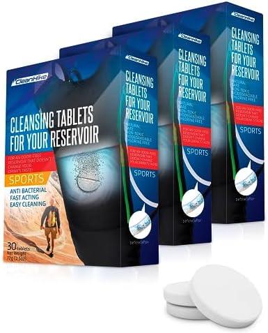 CleanHike Hydration Bladder Cleaning Tablets, Water Reservoir, 90 Ct by CleanHikeOfficial