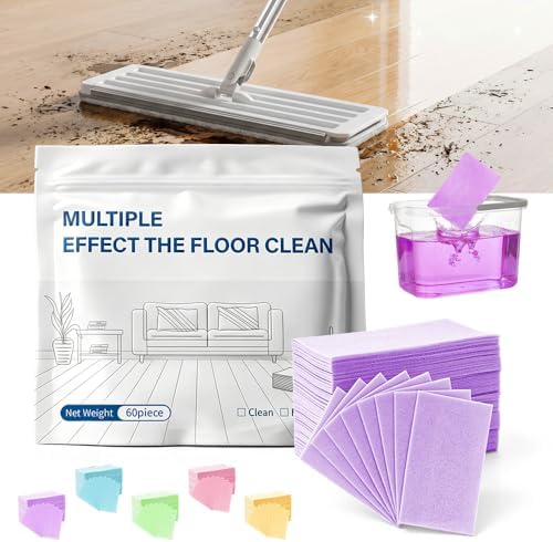 Multi-Surface Floor Cleaner Tablet, 2026 New Floor Cleaning Solution Tablets, Dissolvable Pre-Measured Deep Cleaning Cleaning Solution, for Tile & Vinyl Floors (Purple - 60pcs) by SICOSPI